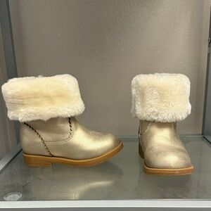 Baby Gap Gold Faux Fur Lined Boots
